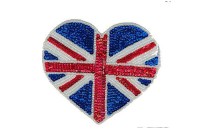 MOTIF WITH SEQUIN BEADS FLAG HEART