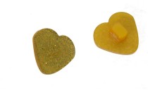 BUTTON POLYESTER HEART GOLD WITH SHANK - FOOT