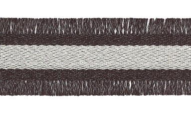 TAPE STRIPED WITH FRINGE AND METAL YARN