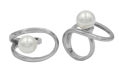 RING FOR ΦΟΥΛΑΡΙ METAL WITH PEARLS
