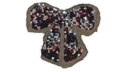 MOTIF TULLE EMBROIDERY SEQUIN DOUBLE FACE