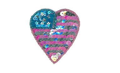MOTIF WITH SEQUIN BEADS HEART