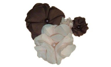 FLOWER PIN ORGANZA WITH PEARLS