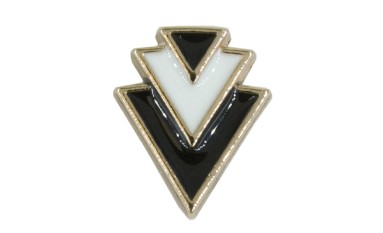 BUTTON WITH SHANK - FOOT METAL GOLD WITH ENAMEL