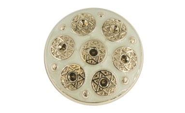 BUTTON WITH SHANK - FOOT METAL GOLD WITH ENAMEL