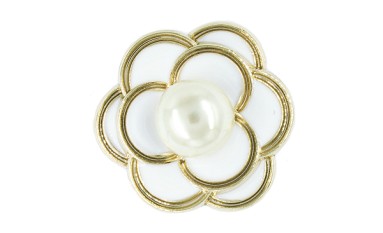 BUTTON GOLD WITH SHANK - FOOT METAL WITH PEARL