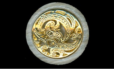 BUTTON POLYESTER GOLD WITH SHANK - FOOT