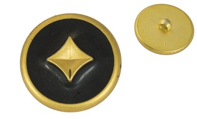 BUTTON GOLD DULL WITH BLACK WITH SHANK - FOOT