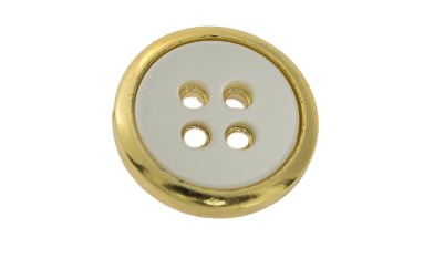 BUTTON GOLD 2 PCS WITH PEARL 4 HOLES