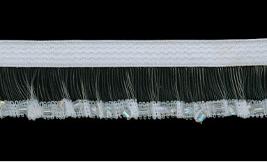 ELASTIC FRILL WITH BUGLE BEAD