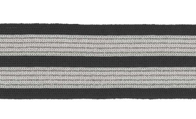 TAPE KNIT MULTI STRIPES WITH SILVER METAL YARN