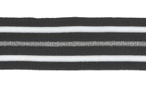 TAPE KNIT MULTI STRIPES WITH SILVER METAL YARN