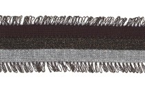 TAPE KNIT WITH FRINGE AND BRONZE METAL YARN