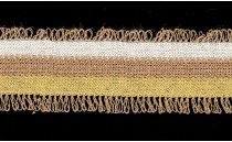 TAPE KNIT WITH FRINGE AND GOLD METAL YARN