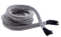 CORD 120 CM. WITH ΟΚΤΩ LINES STRASS TO BLACK BASE