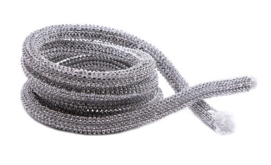 CORD 120 CM. WITH ΔΕΚΑ LINES STRASS TO WHITE BASE