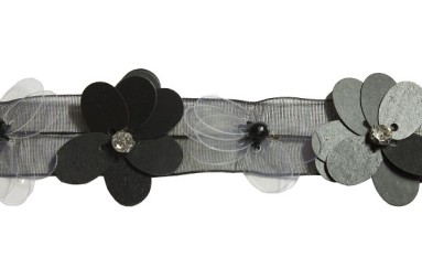 TAPE ORGANZA WITH FLOWER STRASS BEADS