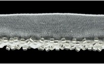 RIBBON ORGANZA WITH BEADS TRANSPARENT
