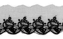 LACE WITH EMBROIDERY BLACK TO COTTON WHITE