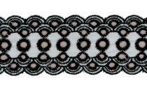 LACE WITH EMBROIDERY BLACK TO COTTON WHITE