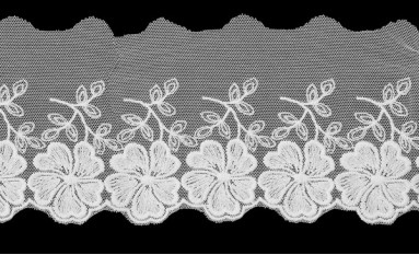 LACE TULLE EMBROIDERY WITH COTTON