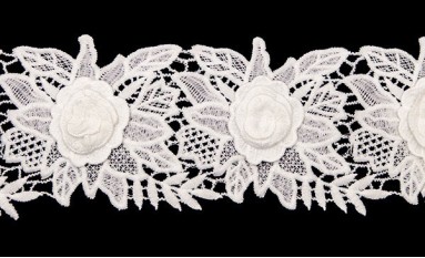 LACE GUIPURE WITH FLOWERS 3D