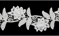 LACE GUIPURE WITH FLOWERS 3D