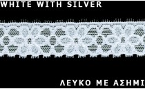 LACE ELASTIC WHITE WITH METAL YARN