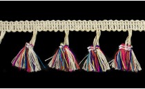 FRINGE COTTON WITH COLORED TASSELS