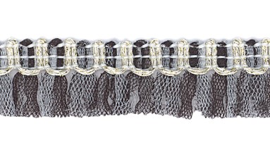 FRINGE TULLE WITH METAL YARN