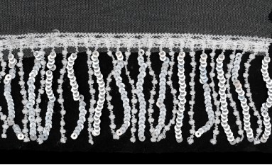 FRINGE TULLE WITH SILVER SEQUIN AND METAL YARN