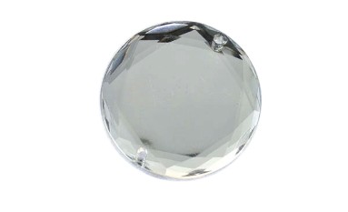 STONE SEWING ROUND FLAT WHITE CRYSTAL