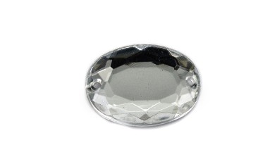 STONE SEWING OVAL FLAT WHITE CRYSTAL