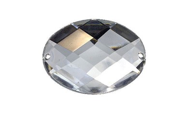 STONE SEWING OVAL ANGLES FLAT WHITE CRYSTAL