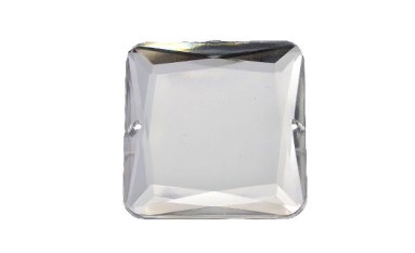 STONE SEWING SQUARE FLAT WHITE CRYSTAL