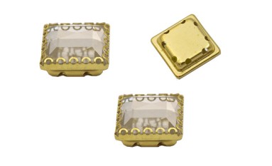 SQUARE SETTING FLOWER GOLD PRESSED