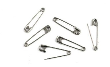 SAFETY PINS METAL SILVER