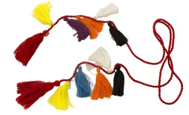 BELT WITH CORD AND COLORED TASSELS