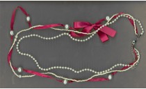 DECORATIVE WITH CLASP PEARLS RIBBON SATIN