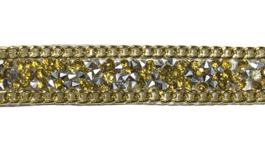 CONSTRUCTION HOT FIX WITH CHAIN AND STONES STRASS