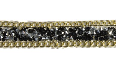 CONSTRUCTION HOT FIX WITH CHAIN AND STONES STRASS
