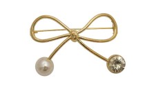 PIN BOW METAL WITH PEARL AND STRASS