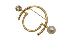 PIN METAL WITH PEARL AND STRASS