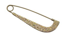 SAFETY PIN DECORATIVE WITH STRASS COLORED