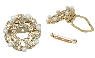 PIN DECORATIVE WITH STRASS AND PEARLS
