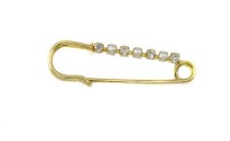 SAFETY PIN WITH PEARLS STRASS