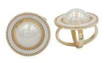 RING FOR ΦΟΥΛΑΡΙ METAL WITH PEARL