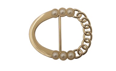 BUCKLE DECORATIVE METAL WITH PEARLS