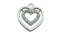 METAL HANGING HEART WITH STRASS