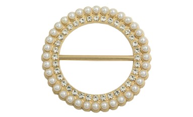 BUCKLE METAL WITH STRASS AND PEARLS